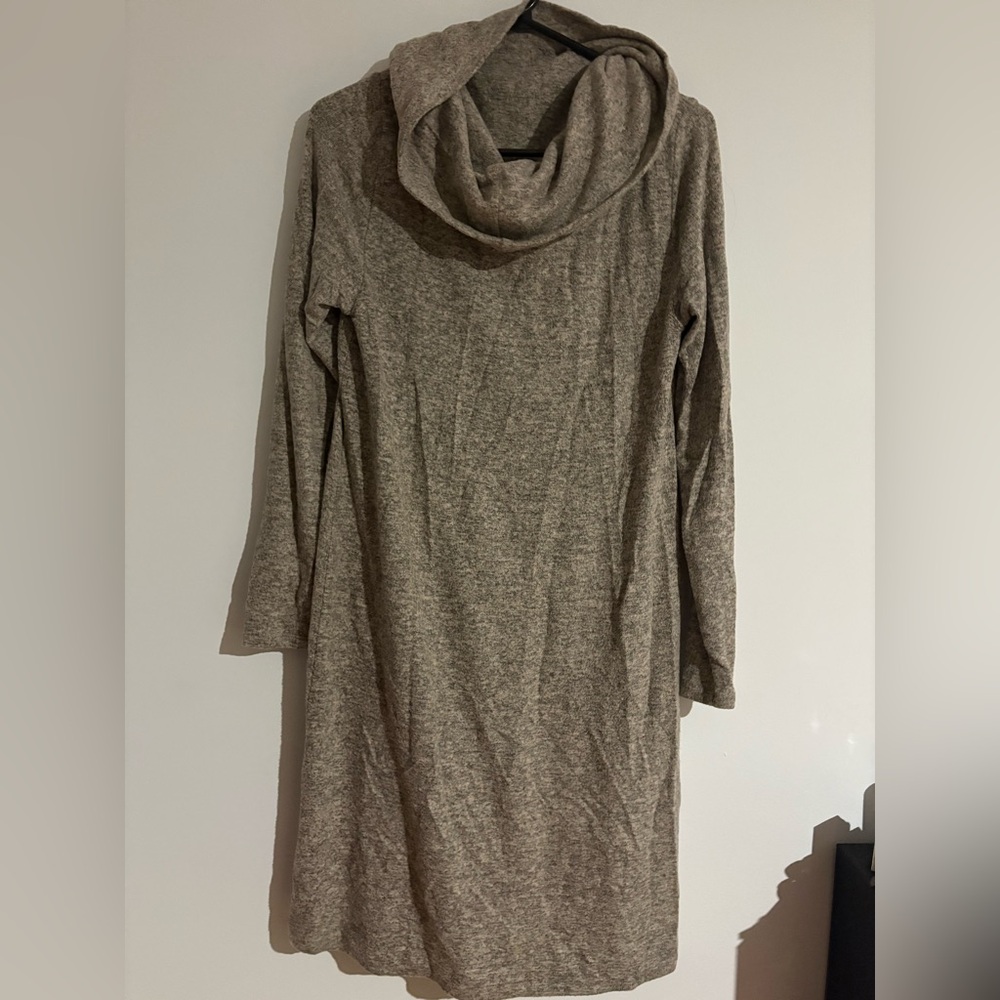 Anthropologie grayish Cowl Neck Sweater dress